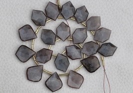 Natural, 18 pieces faceted fancy coffee moonstone gemstone briolette beads leaf  - £46.21 GBP