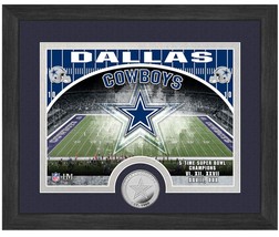 Dallas Cowboys 11&quot;x 9&quot; Photo Frame w/Custom Print and Minted Medallion Coin New - £19.09 GBP