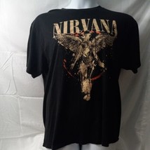Nirvana Mens Graphic T-Shirt Black White Crew Neck (Cut Tag 22x24 in) EU... - £17.02 GBP