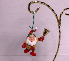 Vintage Hallmark Christmas Elf Ringing A Bell Keepsake Hanging Ornament 2000 - £6.41 GBP
