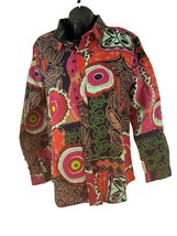 LucMatton Mens Small BlButton Front Wearable Art Deco Long Sleeve Shirt - £24.48 GBP
