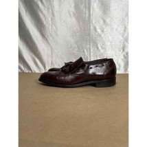 Men’s Dress Shoes Burgundy Leather Wingtip Tassel Oxford 9.5 3E - £23.90 GBP