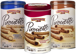 Pepperidge Farm Pirouette Rolled Wafers: French Vanilla, Chocolate &amp; Hazelnut - £31.76 GBP