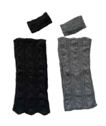 new 2 SETS 4 piece Black &amp; Gray SCARF WRAP  HEAD WRAP  women&#39;s knit Holi... - $23.47 CAD