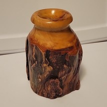 Rustic Wooden Log Vase- Hand Carved, Signed, Artist Proof - £93.36 GBP