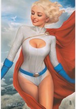 12x18 Inch Art Print ~ Nathan Szerdy SIGNED DC Comics Super Hero JSA Power Girl - £20.23 GBP