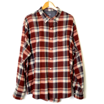 Van Heusen Flex Button Front Fannel Shirt Mens XXL 18-18.5 Long Sleeve P... - $22.49