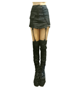 Dolls Kill Darker Wavs Goth Emo Dark Wave Chained Mini Skirt M - £31.47 GBP