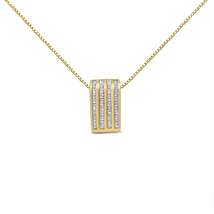 14K Yellow Gold 2 1/3 cttw Princess Cut Diamond Block Pendant Necklace (... - $3,941.00