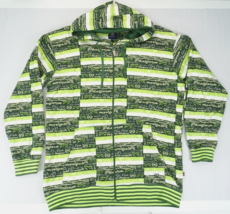 Phat Farm Full Zip Hoodie Vintage Y2K Sweatshirt Size 2XL Green Hip Hop AOP - $37.95