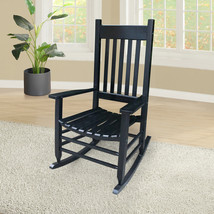 Black Wood Rocking Chair, Patio Rocking Chair, Patio Furniture, Livingro... - £119.89 GBP