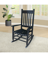 Black Wood Rocking Chair, Patio Rocking Chair, Patio Furniture, Livingro... - $149.99
