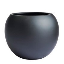 DTY Signature Mount Sherman 1-Piece Fiberstone Planter for Indoor/Outdoor, Black - £45.89 GBP