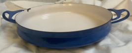 Vtg Mid Century DANSK Kobenstyle Large Blue 10 Inch Paella Pan Enamel - £29.84 GBP