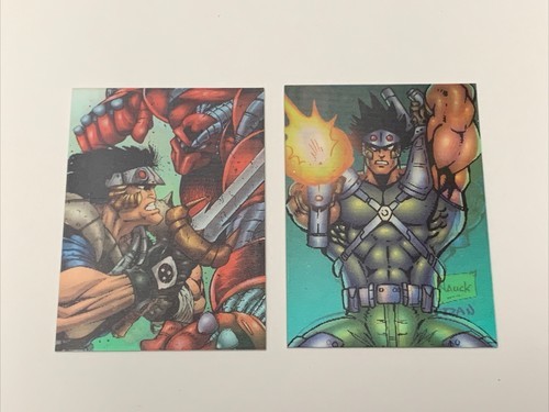 EXTREME comics lenticular Insert Card Lot of 2 W2 W3 IMAGE Fleer 1995 CV JD - $14.85