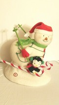 2012 Hallmark Jingle Pals Swooshin&#39; Duo Animated Singing Skiing Snowman - £20.02 GBP