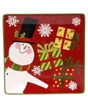 Certified International Christmas Presents Snowman Dessert Plates, Set o... - $34.99