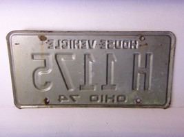 1974 OHIO LICENSE PLATE      HOUSE VEHICLE   H 1175 - £11.62 GBP