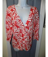 BANANA REPUBLIC CORAL FLOWER PRINT CARDIGAN SIZE L WOMEN&#39;S EUC - £17.20 GBP