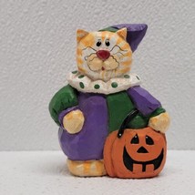 Midwest Eddie Walker Tabby Cat Clown Costume Carved Halloween Figurine 3.5&quot; - £11.59 GBP