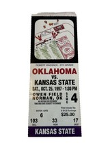 1997 Oklahoma Sooners Kansas State Wildcats Ticket Stub OU Norman KSU Bishop - £9.11 GBP