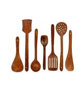 Wooden Spoons for Cooking, Kitchen Utensils Set, Natural Teak Wood Spoon... - £23.44 GBP