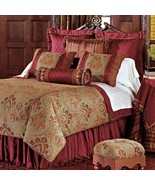 Eastern Accents Warwick Paisley Sage Red 4pc Queen Duvet Cover Set - $12,794.74 MXN