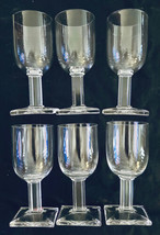Heisey New Era Clear Cordial Glass set (6) 1935 Art Deco 5-1/4&quot; Square F... - $42.00