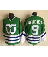 Whalers #9 Gordie Howe Jersey Old Style Uniform Green - £38.83 GBP