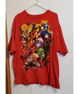 Marvel Characters Adult 2XL Red Crew Neck Logo Short Sleeve Tee Mens XXL - £7.79 GBP