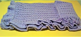 Hand Made Crochet Lavender Blanket/Afghan with Matching Scarf 40 x 32 NEW - $21.46