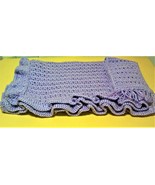 Hand Made Crochet Lavender Blanket/Afghan with Matching Scarf 40 x 32 NEW - £16.12 GBP