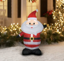 Holiday Time 4ft Santa Airblown Inflatable Yard Decor Christmas Garden - £27.99 GBP