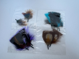 Craft Feathers Small Lot of 10 Bird Feathers Texture Colors Blue Purple ... - £4.70 GBP