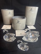 Swarovski Crystal Large Swan 7633063 Medium Swan 7633050 Small Swan 7633038  Set - £92.79 GBP