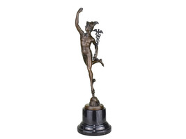 Flying Hermes Mercury Greek Roman God Messenger Statue Sculpture  Real Bronze - £227.80 GBP