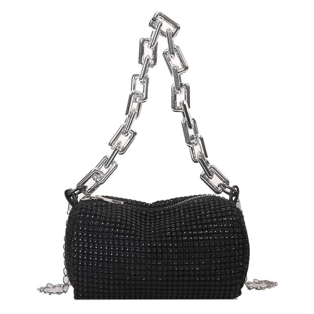 Luxury Designer Rhinestones Handbags for Women Shiny Diamonds Shoulder B... - $17.74