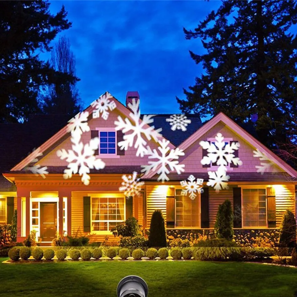 Outdoor Christmas Moving Snow Laser Projector Stage Spotlight Snowflake scape Ga - £112.33 GBP