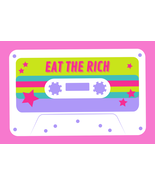 Eat the Rich Pink Rectangle Sticker - $2.00