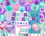 Mermaid Birthday Decorations Mermaid Party Supplies Kit Include Banner B... - $43.37