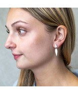 Sterling Silver Double Teardrop Post Earrings 32x6mm - $71.60
