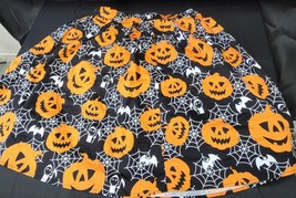 ERTYUIO A Line Short Skirt Pumpkin Print Spider Web Halloween Skirt Large - £11.94 GBP