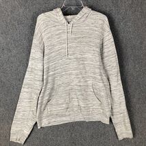 Zerr F Hoodie Men&#39;s Large Pullover Gray White Cotton Blend Drawstring Ad... - $310.54 MXN