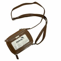 Walletbe leather Wallet Purse crossbody adjustable brown  - $22.77