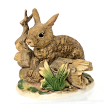 Vintage Homco Bunny Rabbit In Woods Figurine Mid Century Collectible Taiwan - £10.35 GBP