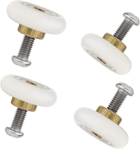 Set of 4 Dia 19Mm Stainless Steel Shower Door Wheels Rollers Runners, White, 19M - $10.44