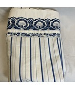Ralph Lauren Jonquil Blue White Striped Twin Flat Sheet Made In USA - $18.81