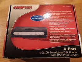 CompUSA 4-Port 10/100 Broadband/DSL Router with USB print Server - £7.81 GBP