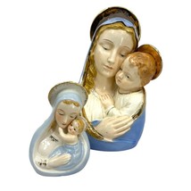 Virgin Mary Baby Jesus Canisters christianity catholic madonna &amp; child planters  - £37.15 GBP