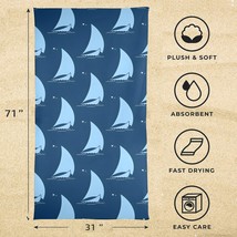 Beach Towels - Large Summer Vacation or Spring Break Beach Towel 31&quot;x71&quot; - Sails - £15.56 GBP